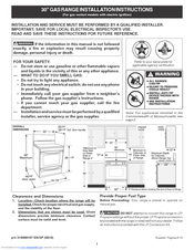 Frigidaire FGF303LW Installation Instructions Manual