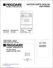 Frigidaire FGF316WGTC Factory Parts Catalog