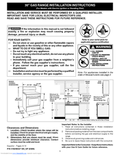 Frigidaire FPF312BSC Installation Instructions Manual