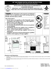 Frigidaire FGF358CGSC Installation Instructions Manual