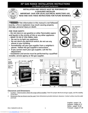 Frigidaire FGF379WESN Installation Instructions Manual