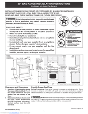 Frigidaire FGFL66ASD Installation Instructions Manual