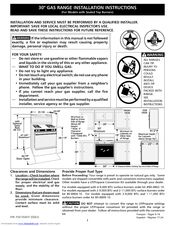 Frigidaire FGFS68CJTA Installation Instructions Manual
