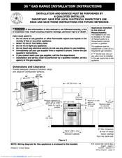 Frigidaire FPGF3685LS Installation Instructions Manual