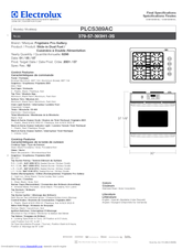 Frigidaire PLCS389A Specifications