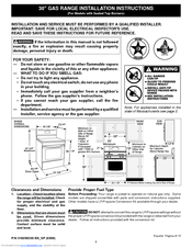 Frigidaire PLEF398CCB Installation Instructions Manual