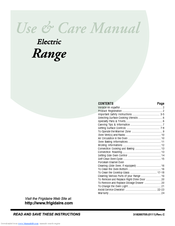Frigidaire PLEF489ACD Use And Care Manual