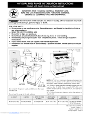 Frigidaire PLEF489CCB Installation Instructions Manual
