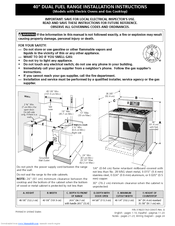 Frigidaire Professional FPDF4085KF Install Manual