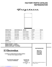 Frigidaire FRT21LRFD1 Factory Parts Catalog