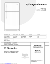 Frigidaire FRT17G4A Factory Parts Catalog