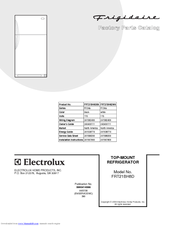 Frigidaire FRT21BH8DW0 Factory Parts Catalog