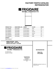 Frigidaire FRT21NNGW2 Factory Parts Catalog