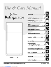 Frigidaire FRT21P6CW1 Use & Care Manual