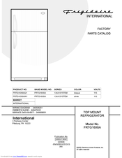 Frigidaire FRTG16X6A Factory Parts Catalog