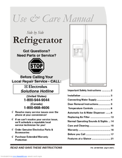 Frigidaire GHSC39ETHB Use And Care Manual