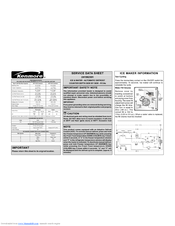 Frigidaire GLRT188WDZ0 Service Data Sheet