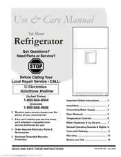 Frigidaire PHT219WHSM Use And Care Manual