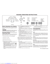 Frigidaire FTF2140FE - 3.5 cu. ft. Washer Operating Instructions Manual