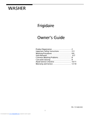 Frigidaire GLWS1233AS1 Owner's Manual