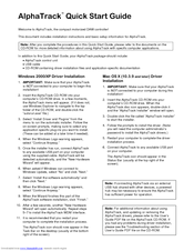 Frontier AlphaTrack Quick Start Manual