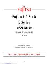 Fujitsu S2020 - LifeBook - Athlon XP-M 1.67 GHz Bios Manual