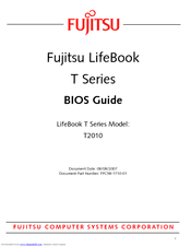 Fujitsu T2010 - LifeBook Tablet PC Bios Manual