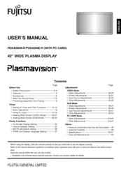 Fujitsu Plasmavision PDS4204E-H User Manual