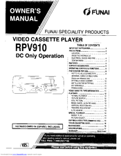 Funai RPV910 Owner's Manual