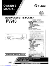 Funai PV910 Owner's Manual
