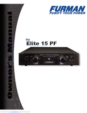 Furman ELITE 15 PF Owner's Manual