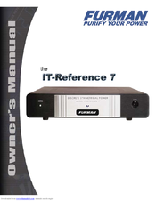 Furman IT-Reference 7 Owner's Manual