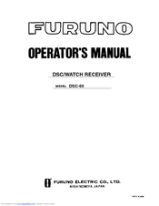 Furuno MF/HF DSC/Watch Receiver DSC-60 Operator's Manual