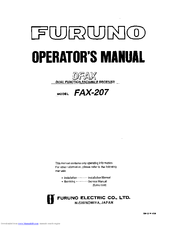 Furuno FAX-207 Operator's Manual