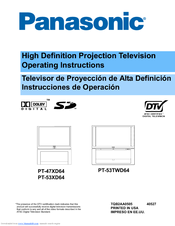 Panasonic PT-53TWD64 Operating Instructions Manual