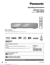 Panasonic DMP-BD10K Operating Instructions Manual