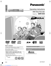 Panasonic DMRE65P Operating Instructions Manual