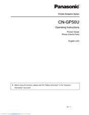 Panasonic CN-GP50U Operating Instructions Manual