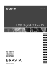 Sony Bravia KDL-32P30xH Safety Information Manual