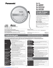Panasonic SLSV550 - PORT. CD PLAYER Operating Instructions Manual