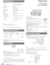 Panasonic RC-CD600 Operating Instructions Manual