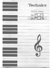Panasonic SXPC26 - ELECT. DIGITAL PIANO Operating Manual