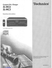Panasonic SLMC6 - COMPACT DISC CHANGER Operating Manual