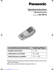 Panasonic KXTS710 - USB SPEAKER HANDSET Operating Instructions Manual
