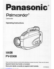 Panasonic PVD308D - VHS-C CAMCORDER Operating Manual