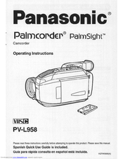 Panasonic PVL958D - VHS-C CAMCORDER Operating Manual
