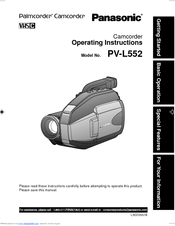 Panasonic Palmcorder PV-L552 Operating Manual