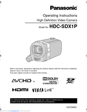 Panasonic HDC-SDX1H Operating Instructions Manual