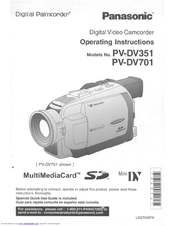Panasonic Palmcorder PV-DV351 Operating Manual