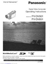 Panasonic PVDV851D - DIGITAL VIDEO CAMCOR Operating Manual